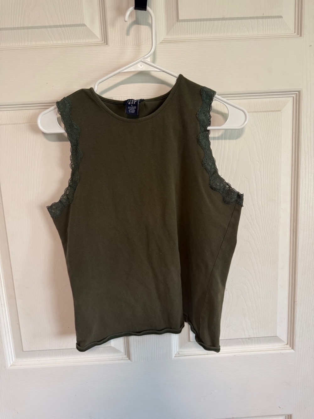 GAP Olive Green Lace-Trim Tank